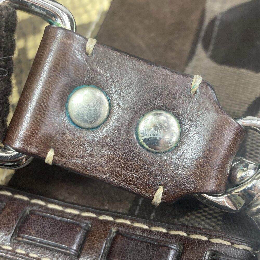 Coach Crossbody Brown Signature Python Patent Lea… - image 8